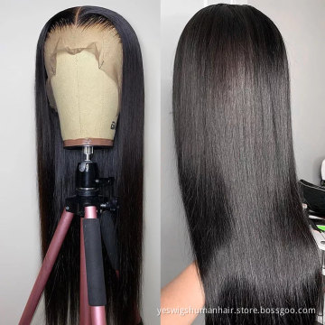 Straight Raw Indian Virgin Cuticle Aligned Human Hair Wig Cheap Hd Full Lace Front Wig Human Hair Transparent Lace Frontal Wig